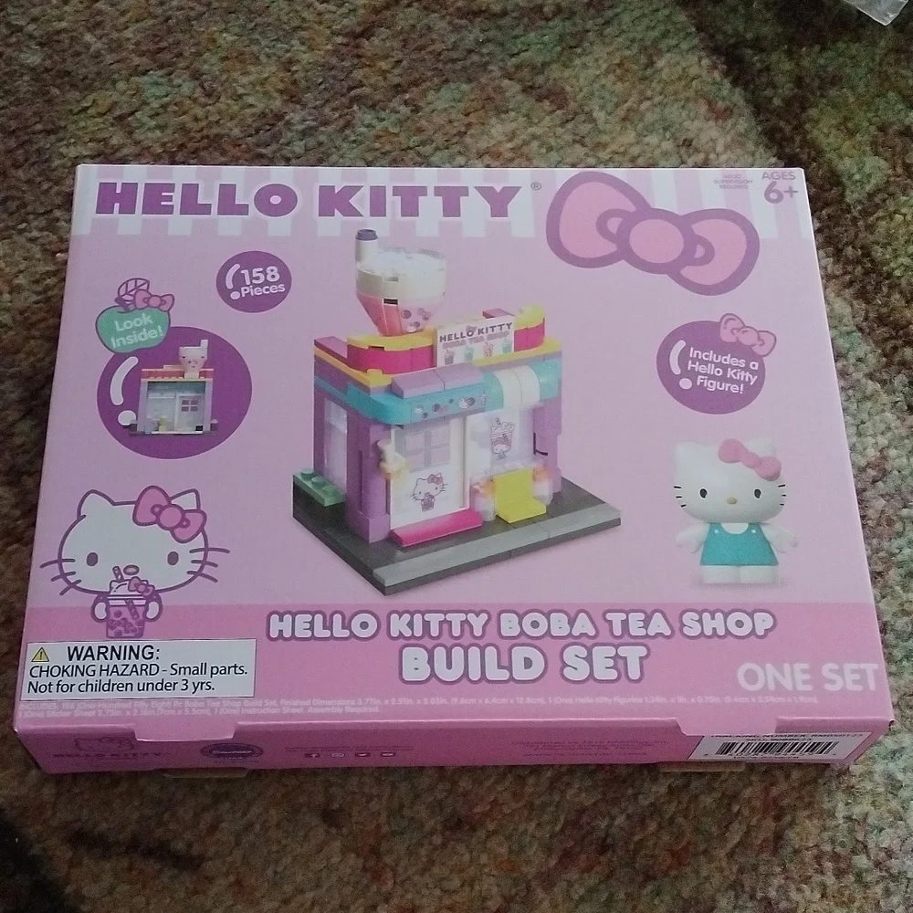 Hello Kitty Ice CreamTruck, Boba Tea Shop, Sweet + Pool Building Bricks Sets